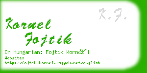 kornel fojtik business card